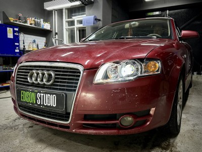 Установка Bi Led линз MTF Technik Division в фары Audi A4 B7