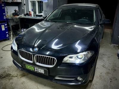 Замена линз в фарах BMW 5 F10 рестайлинг на Bi Led Dixel D1000
