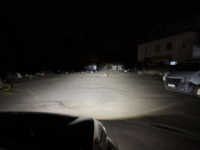Дальний свет Honda CR-V 5 после установки Led модулей в фары