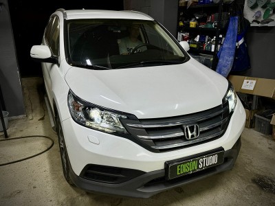 Замена линз в фарах Honda CR-V 4-го поколения на Bi Led MTF Technik Division