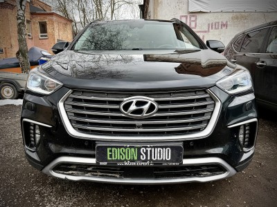 Замена линз в фарах Hyundai Grand Santa Fe. Установка светодиодных Bi Led модулей.