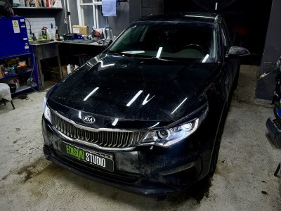Замена линз в фарах Kia Optima 4. Установка светодиодных Bi Led модулей.