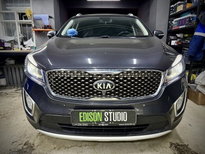 Замена линз в фарах Kia Sorento Prime. Установка Bi Led модулей.