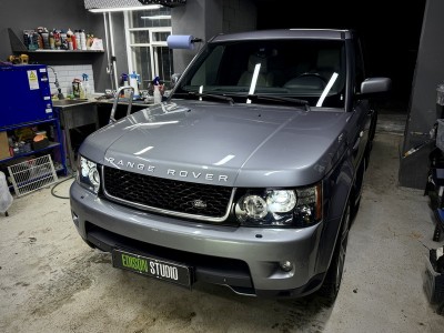 Замена линз в фарах Land Rover Range Rover Sport рестайлинг на Bi Led MTF Laser Jet