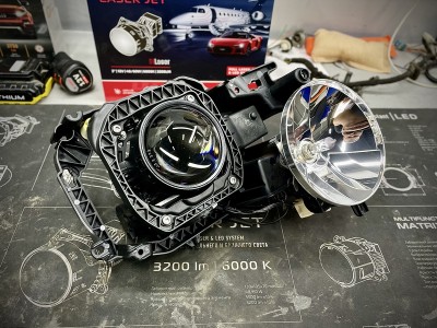 Замена линз в фарах Range Rover Sport L320. Установка светодиодных Bi Led модулей.