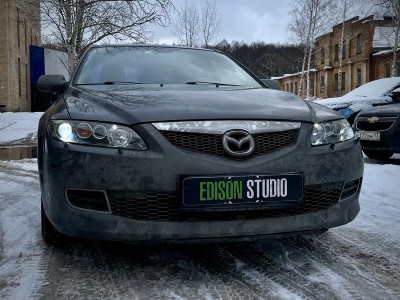 Замена линз в фарах Mazda 6 GG на Bi Led MTF Cyber Light