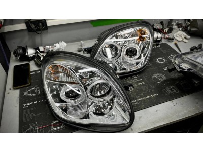 Замена линз Mercedes SLK-class R170 на Bi Led модули
