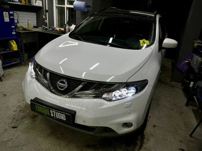 Замена линз в фарах Nissan Murano Z51 на Bi Led Dixel D1000