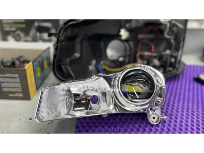 Замена линз в фарах Nissan Qashqai J10 рестайлинг. Установка светодиодных Bi Led модулей.