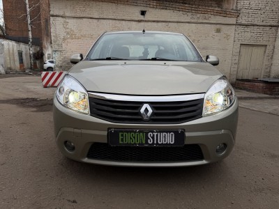 Установка линз в фары Renault Sandero