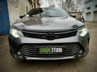 Замена линз в фарах Toyota Camry 55. Установка светодиодных Bi Led модулей.