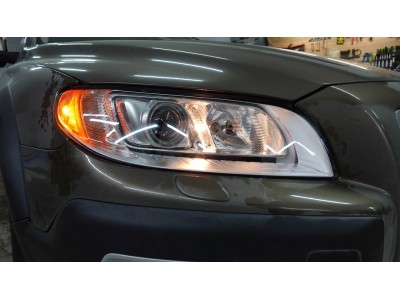 Замена линз в фарах Volvo XC70 2-го поколения (AFS) на Bi Led Dixel D600