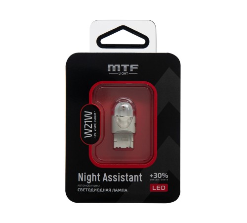 Лампа MTF Night Assistant W21W красная